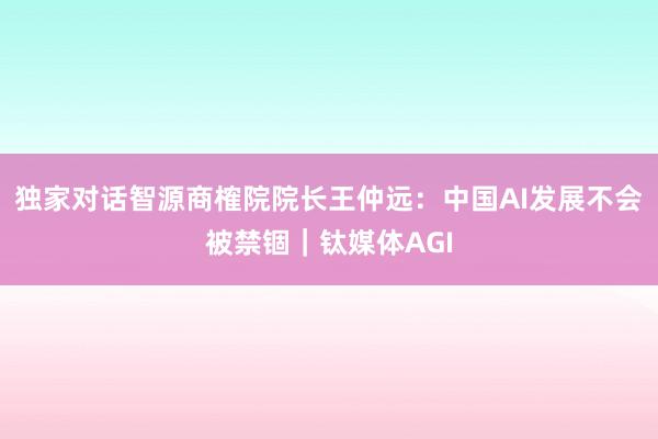 独家对话智源商榷院院长王仲远：中国AI发展不会被禁锢｜钛媒体AGI