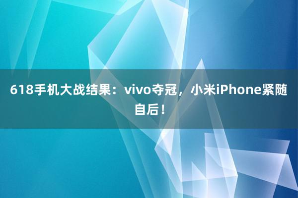 618手机大战结果：vivo夺冠，小米iPhone紧随自后！