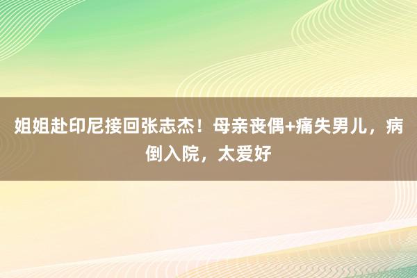 姐姐赴印尼接回张志杰！母亲丧偶+痛失男儿，病倒入院，太爱好