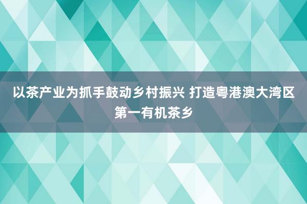 以茶产业为抓手鼓动乡村振兴 打造粤港澳大湾区第一有机茶乡