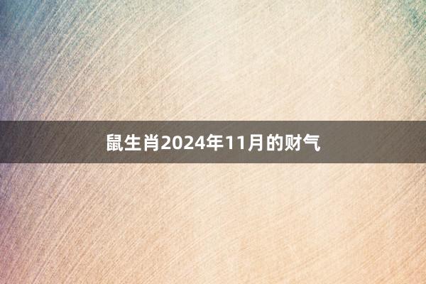 鼠生肖2024年11月的财气