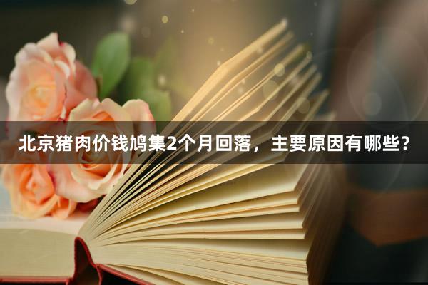 北京猪肉价钱鸠集2个月回落，主要原因有哪些？